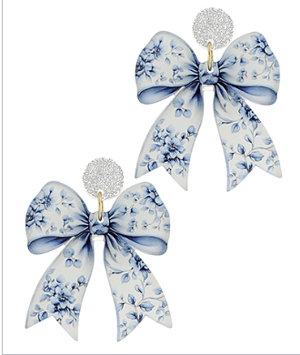 Glitter Bow Earrings
