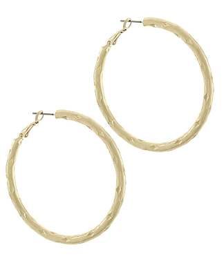 Gold Textured Hoops