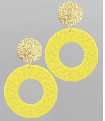Rubber Coated Circle Earrings