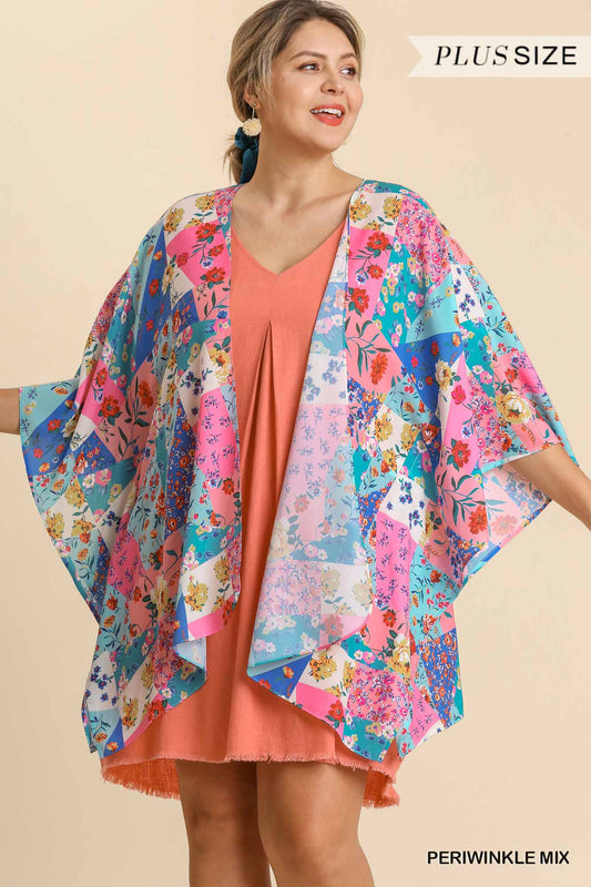 Patchwork Floral Print Kimono