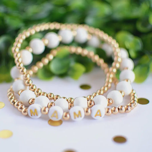 cream and gold mama bracelet