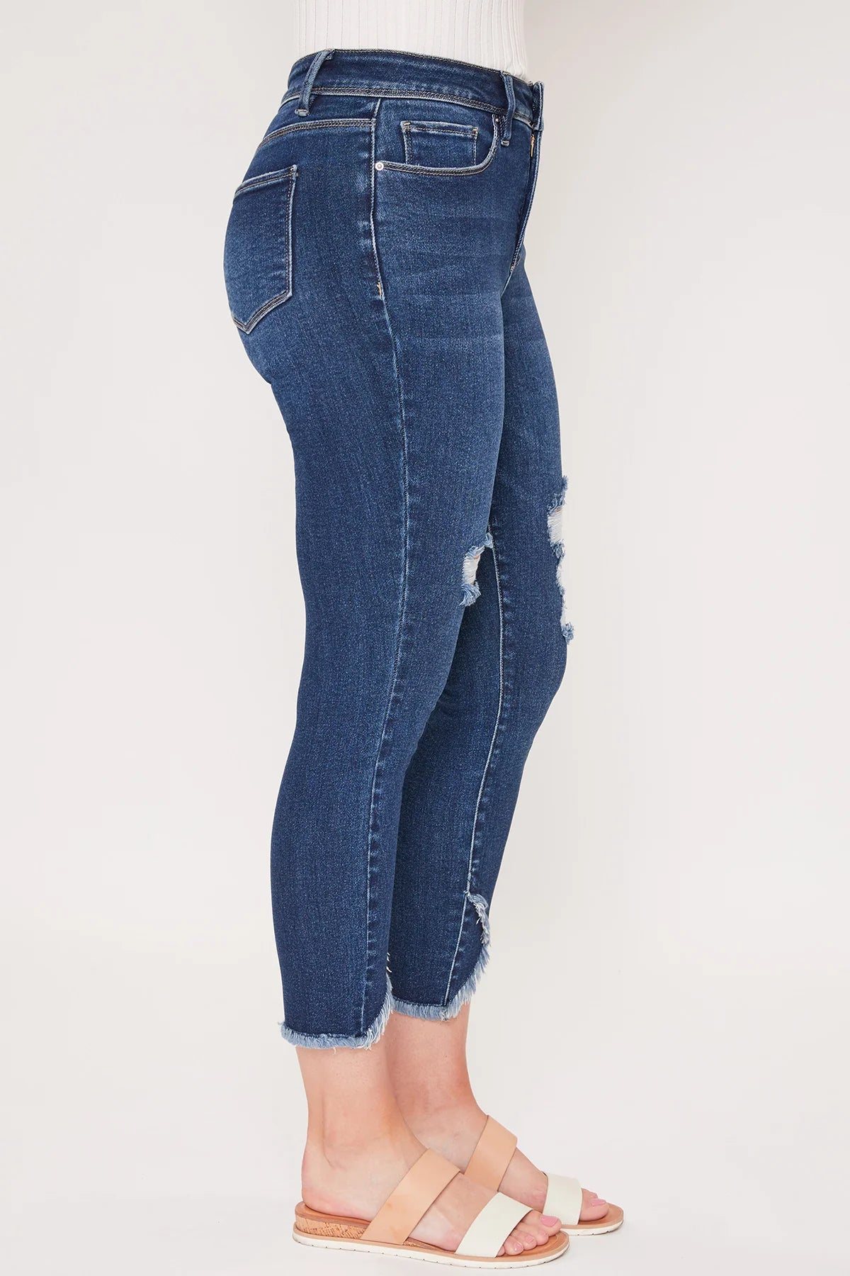 Vintage Wash Tulip Hem Ankle Skinny Jean