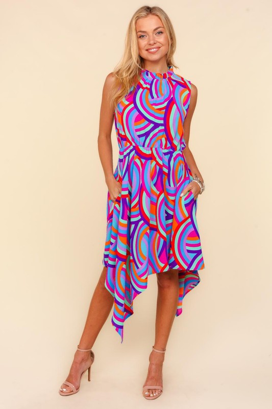 Mock Neck Sleeveless Dress