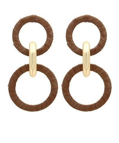 Wrapped Raffia 2 Link Earrings