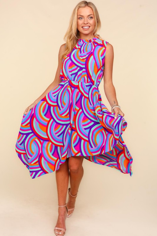 Mock Neck Sleeveless Dress