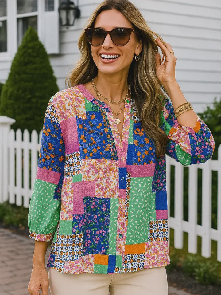 Floral Mosaic Blouse