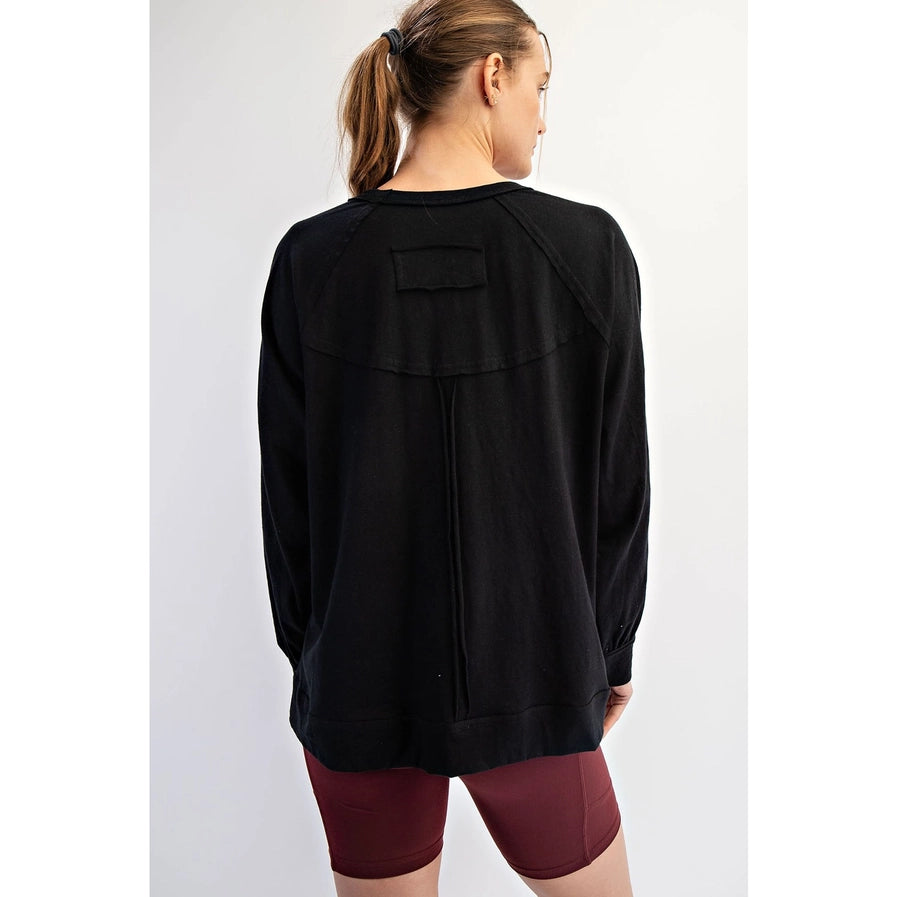 Cotton Slub Oversized Sweatshirt