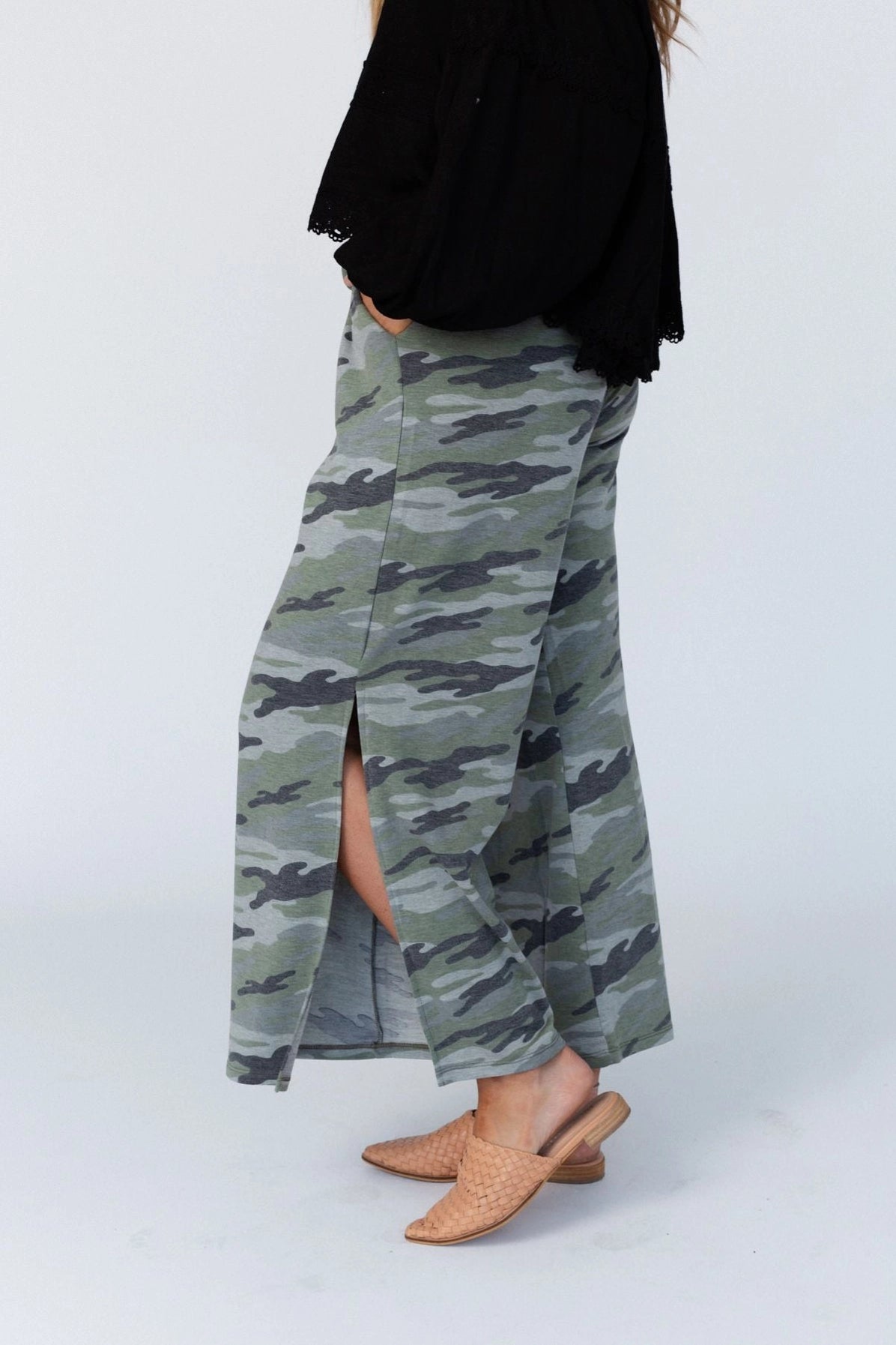 Casual Wanderer Slit Leg Pants