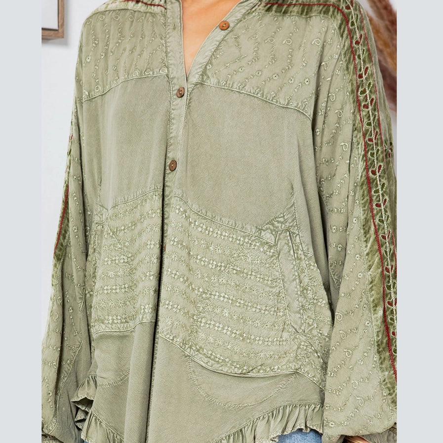 Bohemian Elegance Stonewashed Top