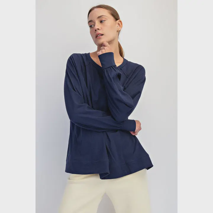 Cotton Slub Oversized Long Sleeve