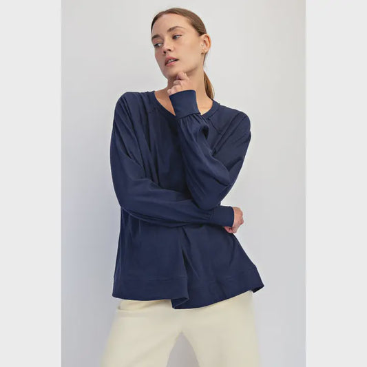 Cotton Slub Oversized Long Sleeve