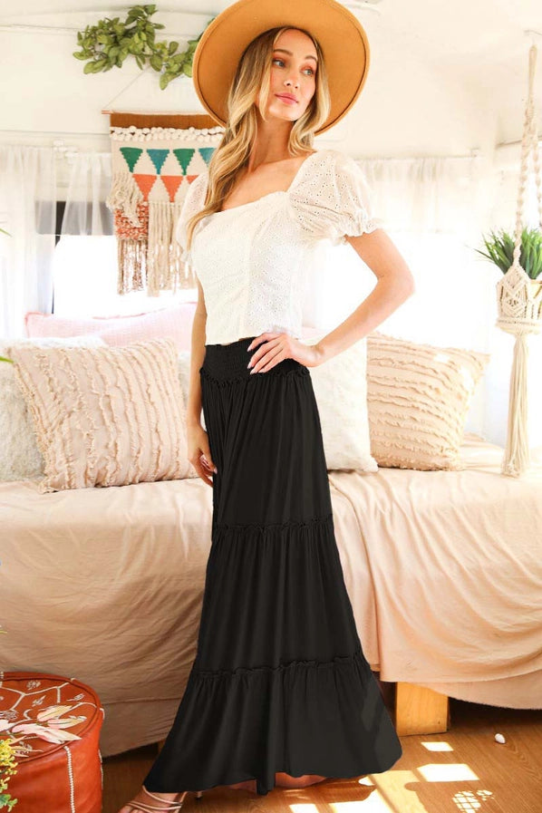 Tiered Wide Leg Palazzo Pants