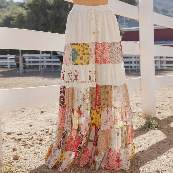 Boho Artisan Tiered Patchwork Pant