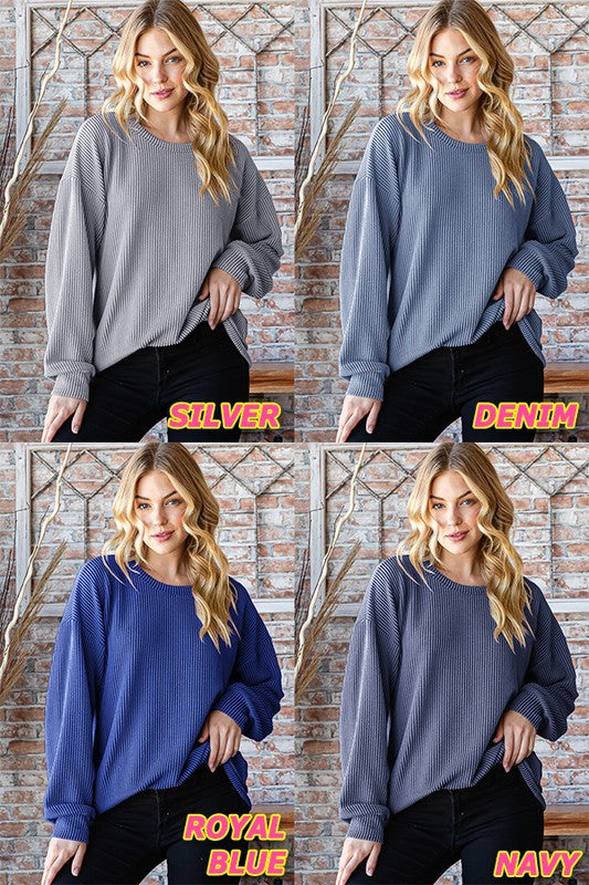 Puff Sleeve Solid Long Sleeve