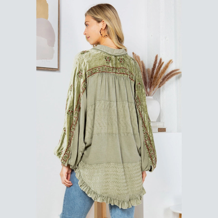 Bohemian Elegance Stonewashed Top