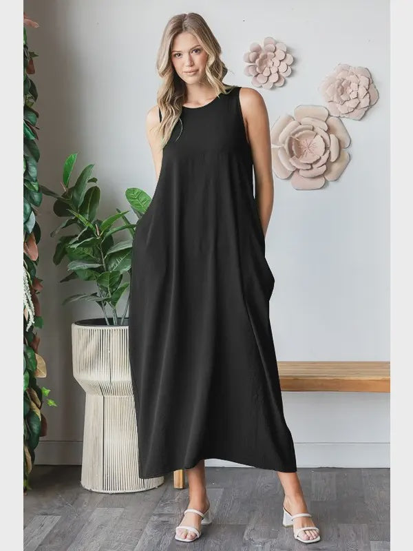 Sleeveless Solid Airflow Dress