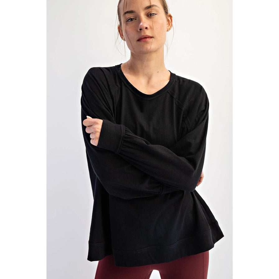 Cotton Slub Oversized Sweatshirt