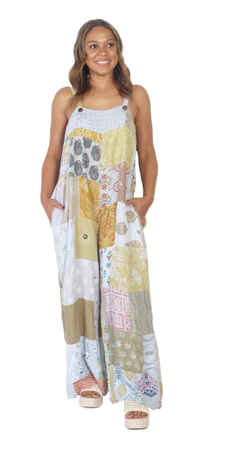 Patchwork Overalls in Rayon