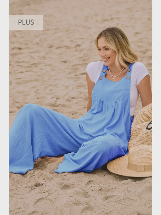 Plus Button Sling Jumpsuit