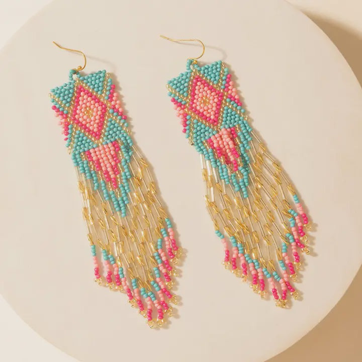 Arena Beaded Fringe Earrings