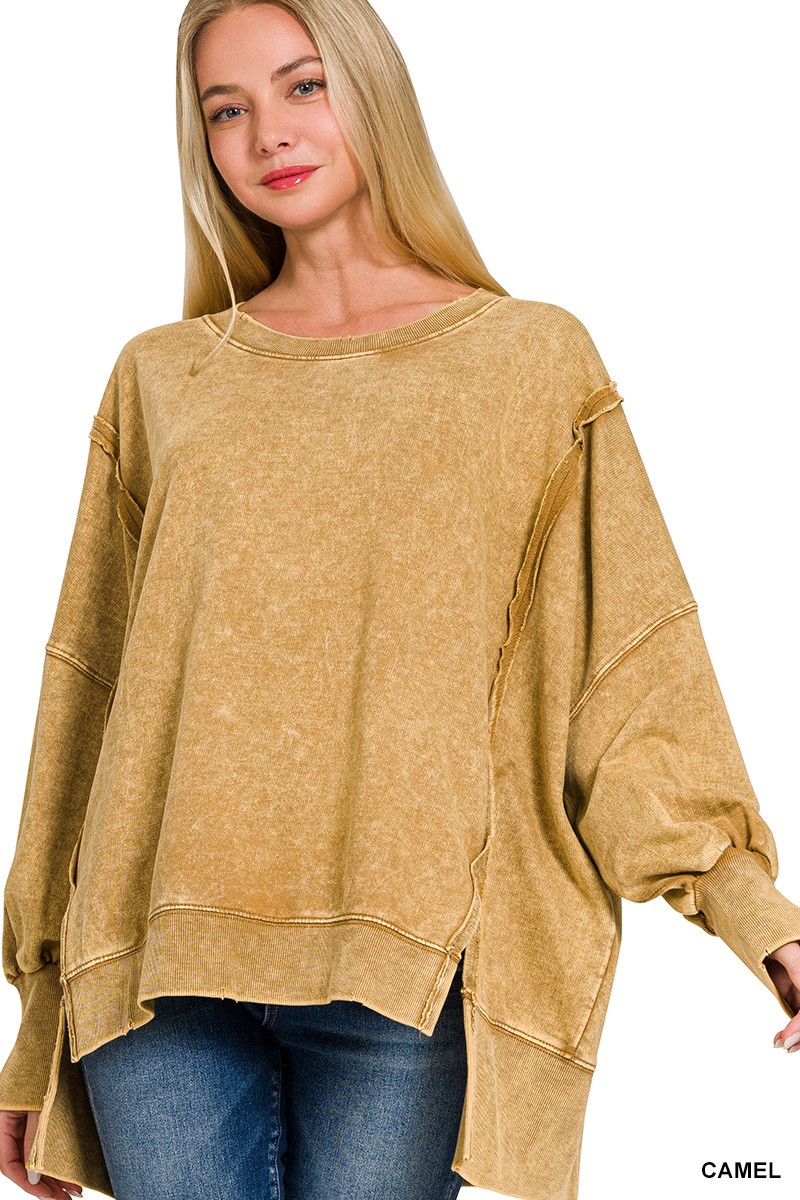 F/TERRY EXPOSED SEAM SWEATSHIRT