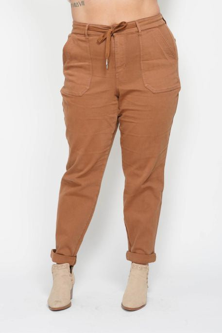 Camel Garment Dyed Cuffed Joggers