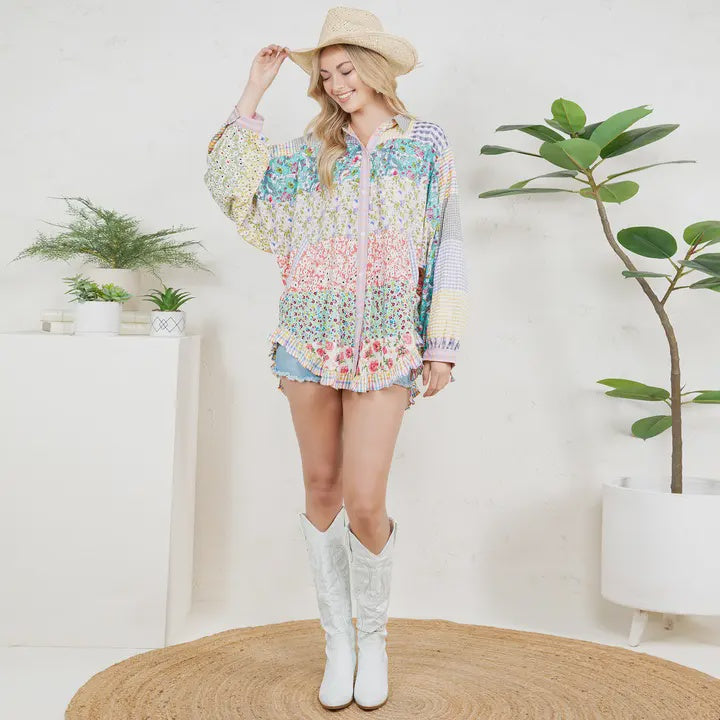 Mix Media Patchwork Top