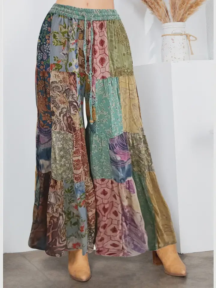 Retro Revival Patchwork Pants