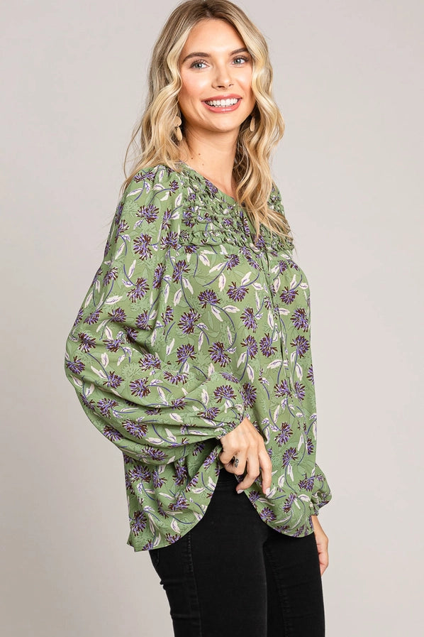 Everyday Floral Ruffle Blouse