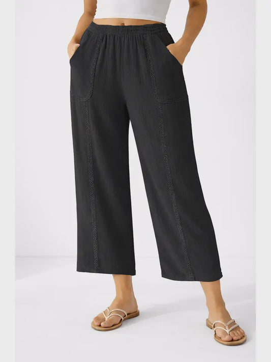 Cotton Gauze Cropped Pant
