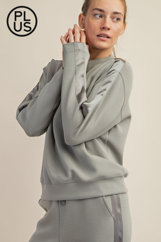 Modal Scuba Top w/ Satin Detail