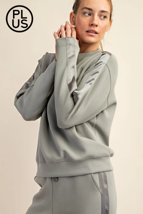 Modal Scuba Top w/ Satin Detail