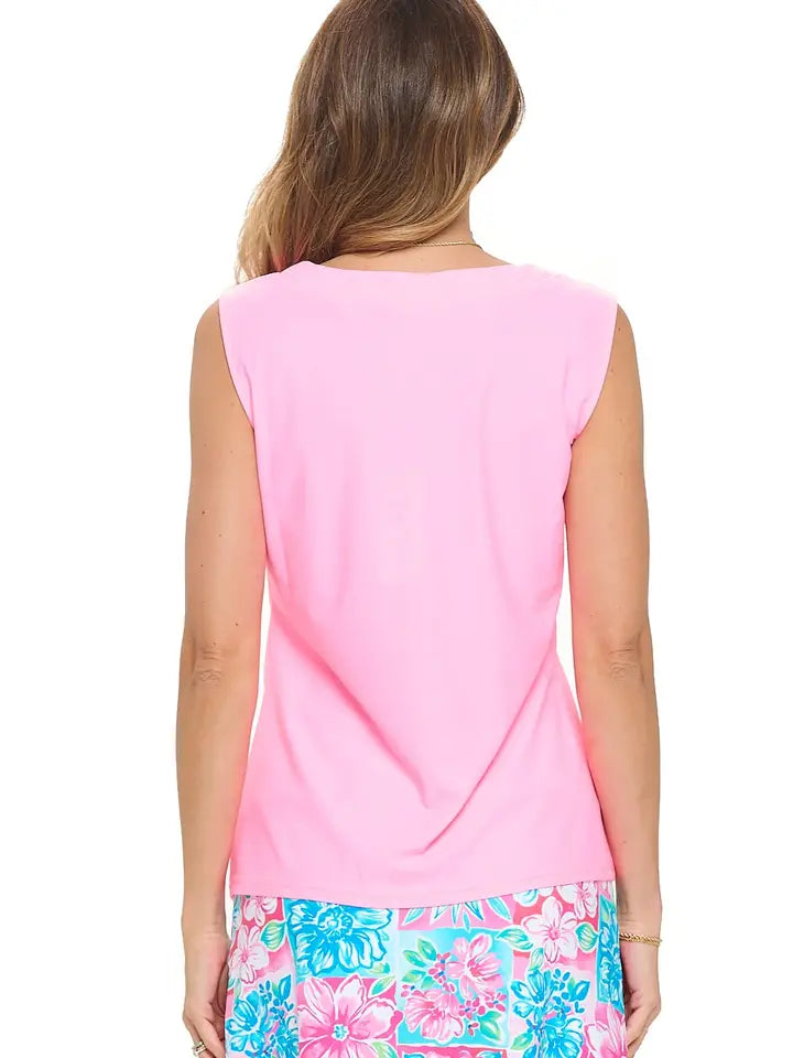 Gina Split Neck Sleeveless Top