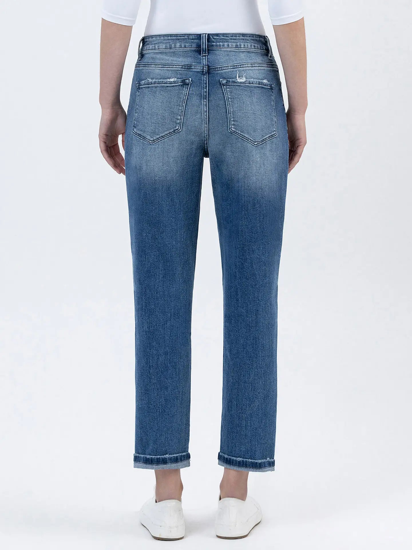 Cuffed Stretch Mom Jeans