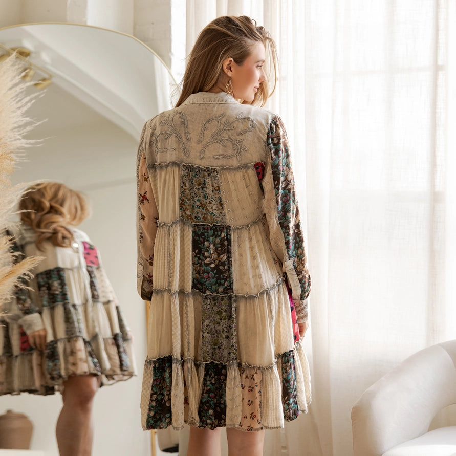 Artisan Embroidered Jhabla Shirt Dress