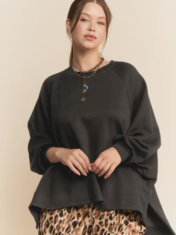 Long Sleeve Oversized Crew Neck Top