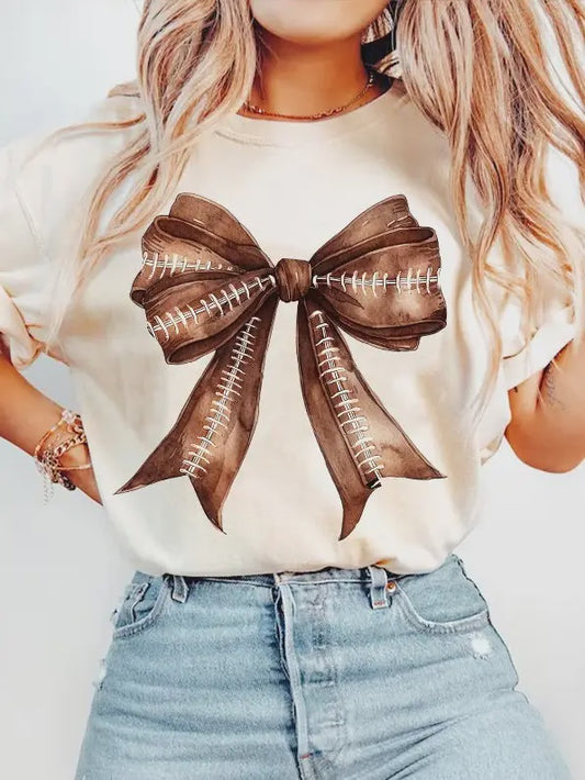 Football Bow Graphic Tee