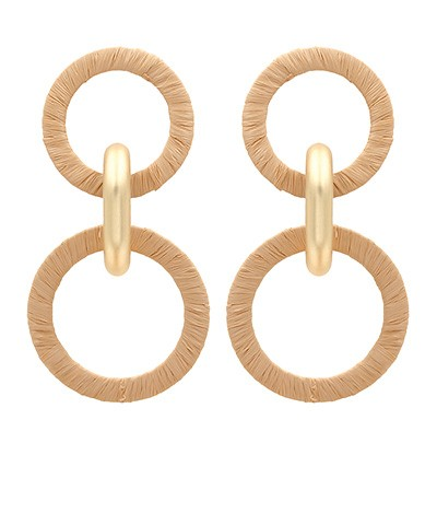 Wrapped Raffia 2 Link Earrings
