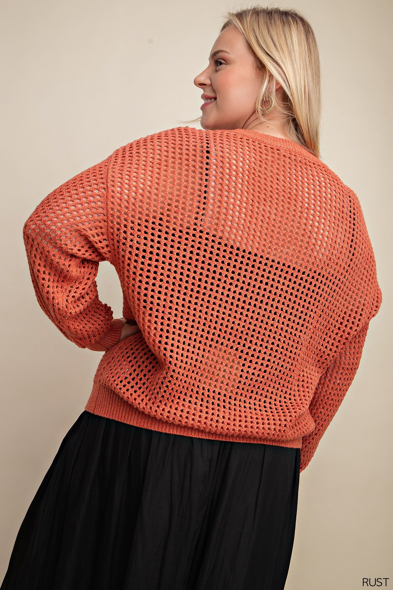 Soft Fish Net Style Sweater