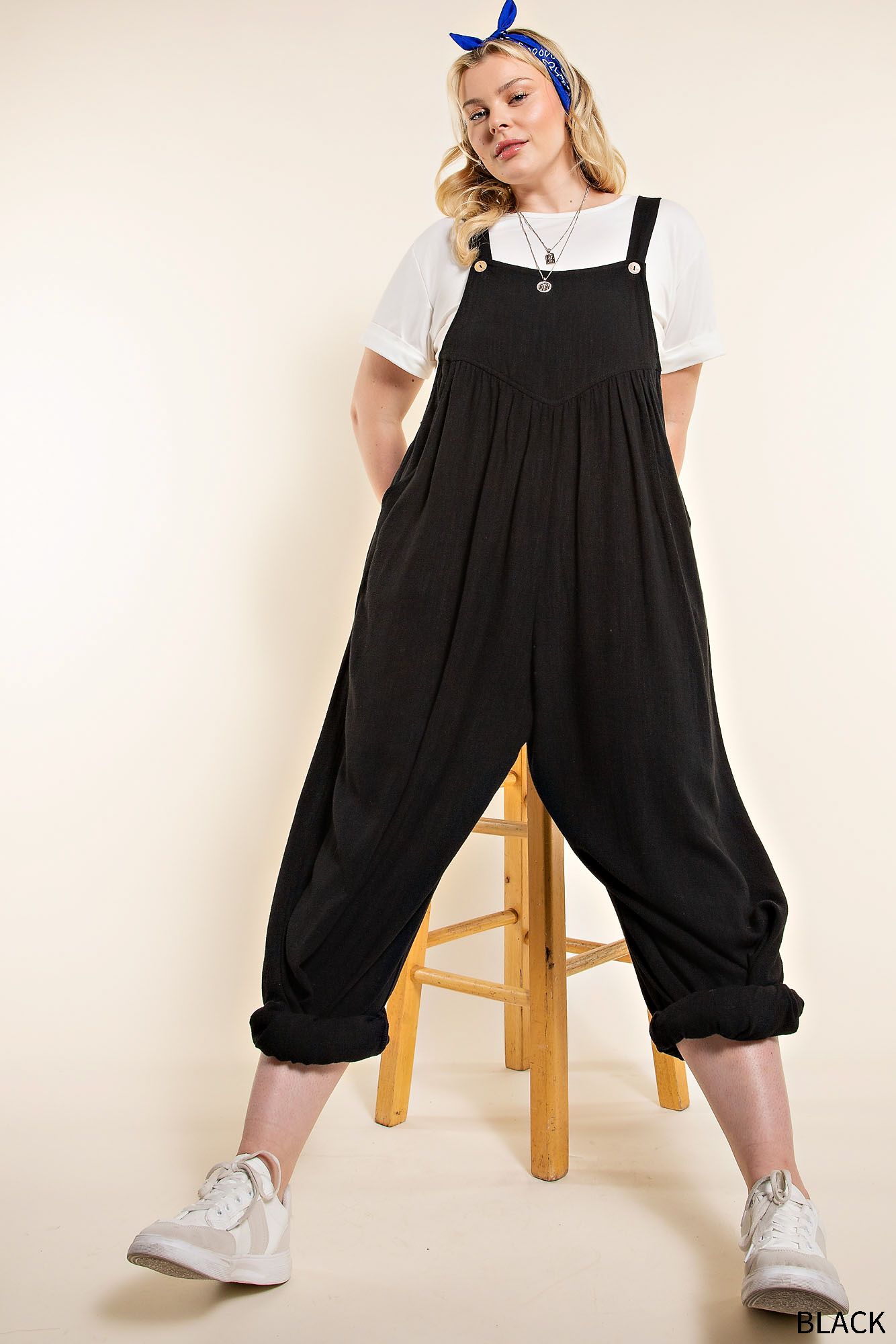 Linen Button Overalls