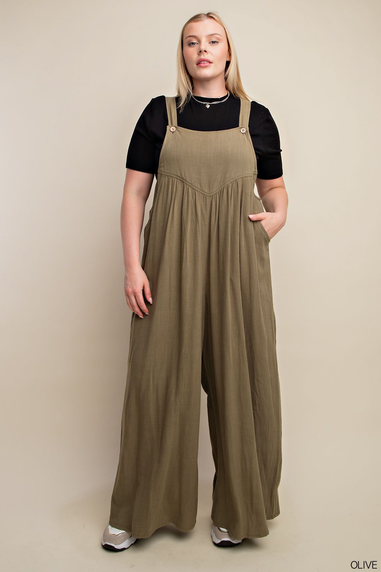 Linen Button Overalls