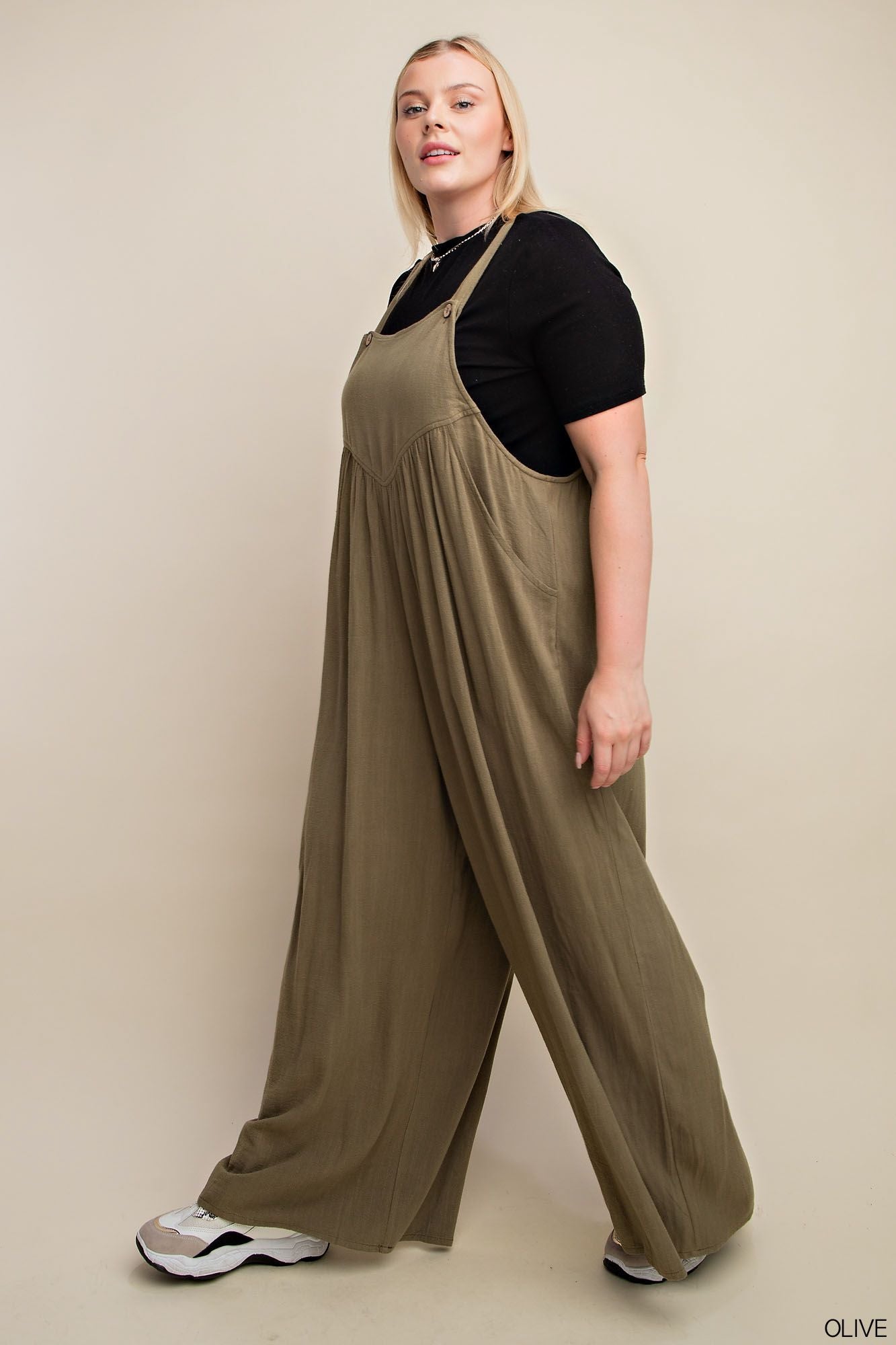 Linen Button Overalls