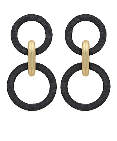 Wrapped Raffia 2 Link Earrings