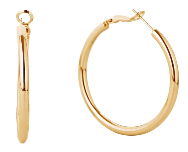 14K Gold Dipped Omega Hoop Earrings