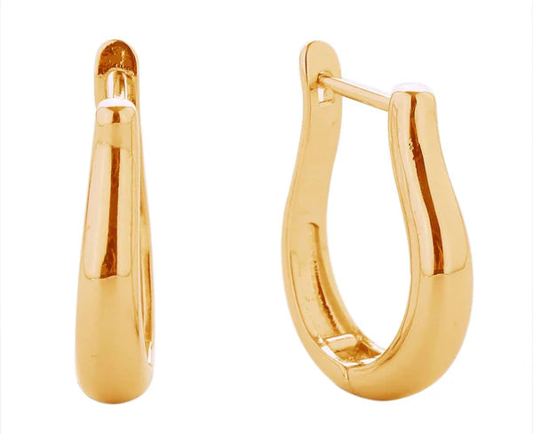 14K Curvy U Hoop Earrings