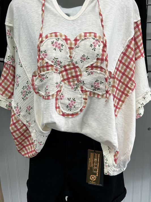 Dolman Sleeve Flower Print