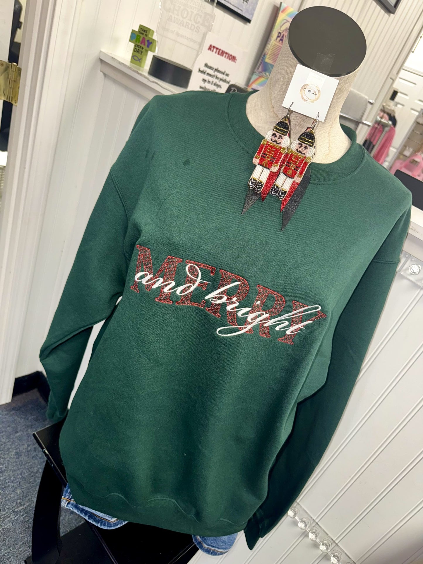 Merry & Bright Embroidered Bow