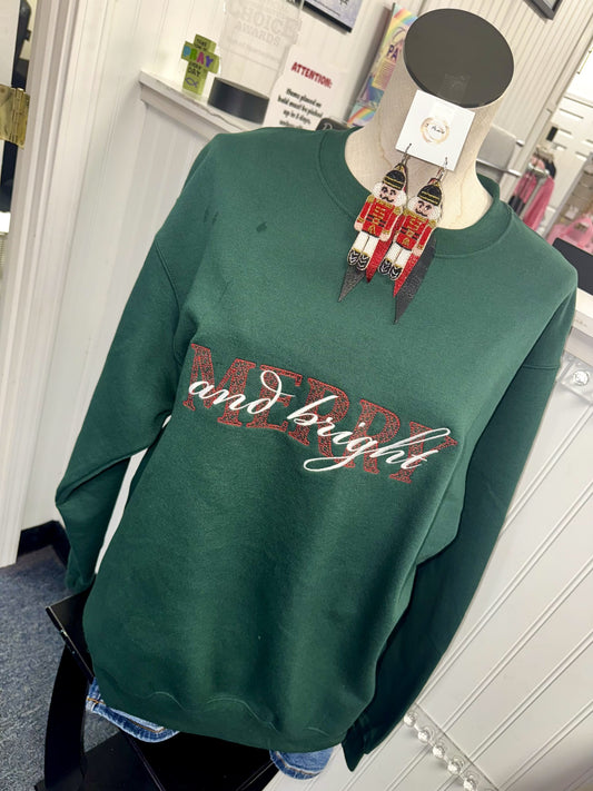 Merry & Bright Embroidered Bow