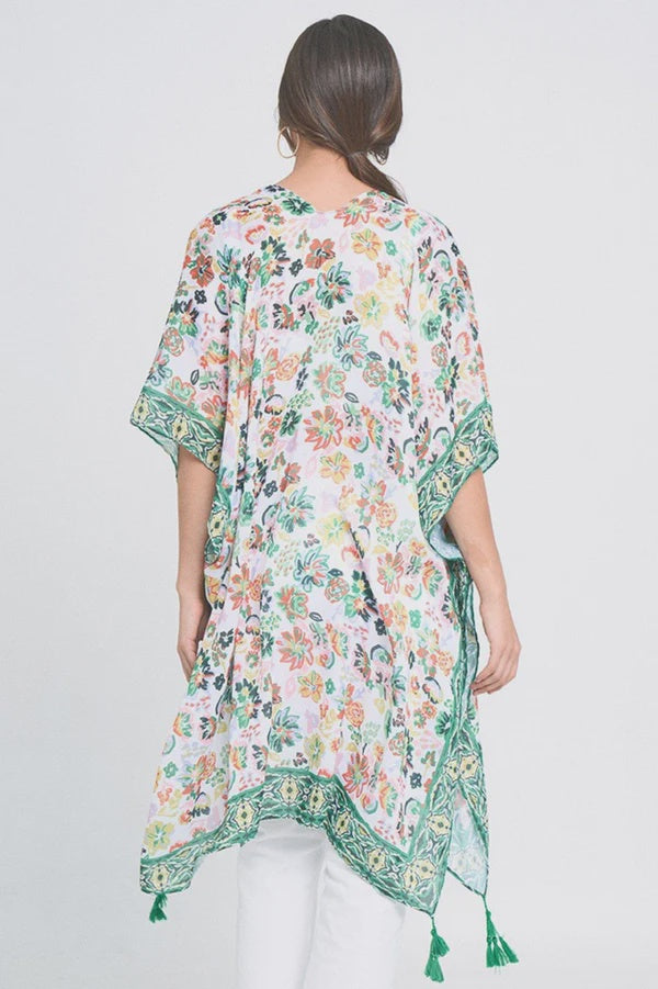 Francesca Green Floral Print Kimono