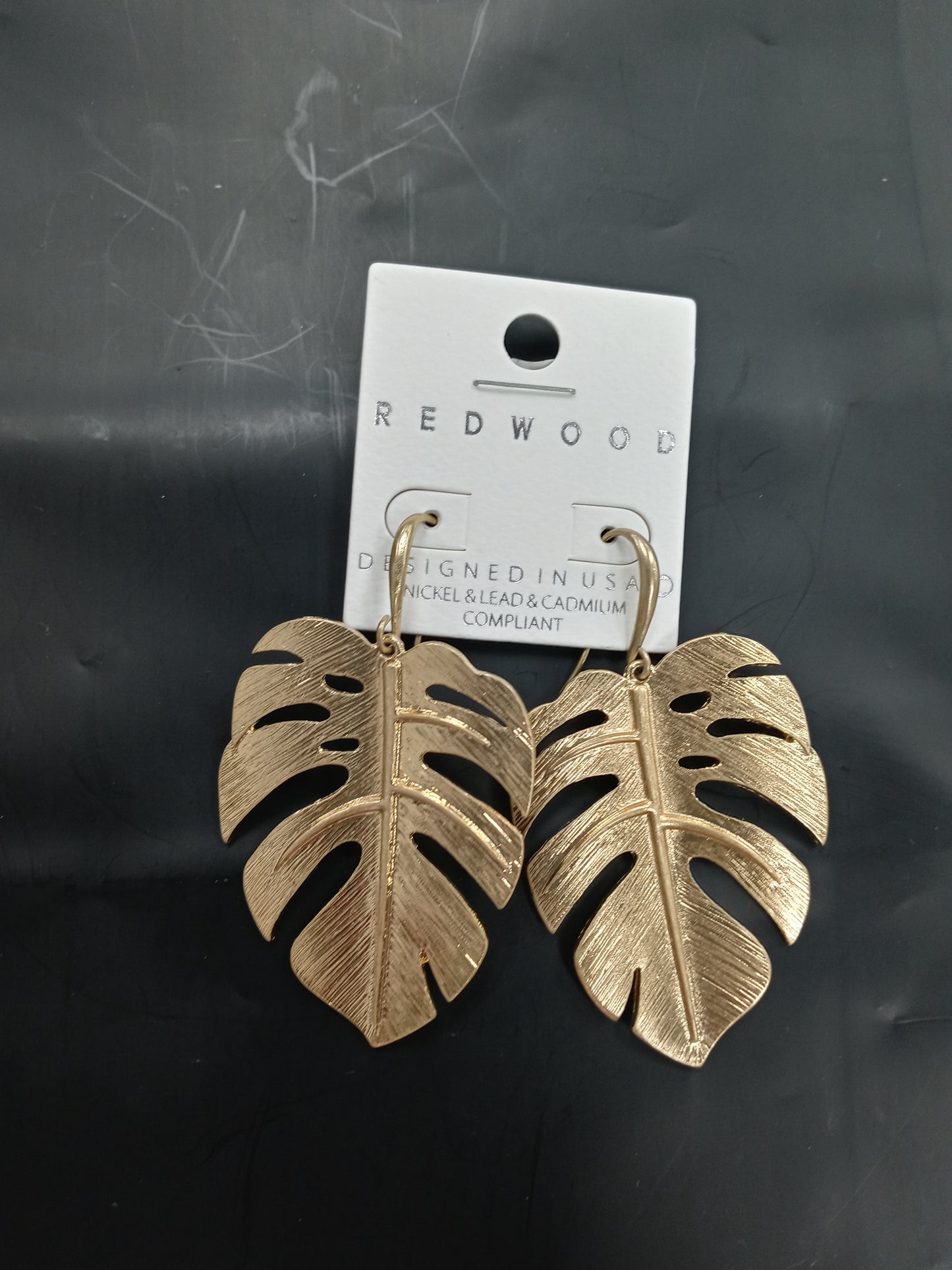 Tropical Leaf Gold Earring